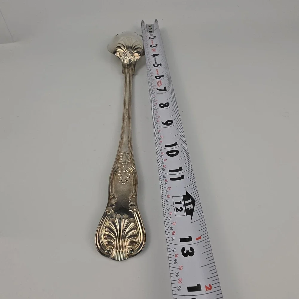 Sheffield Silver Co Kings Pattern Silverplate Salad Serving Spoon Fork Italy